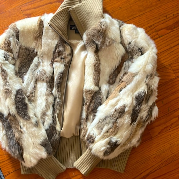 Rabbit fur bomber coat - Picture 1 of 10